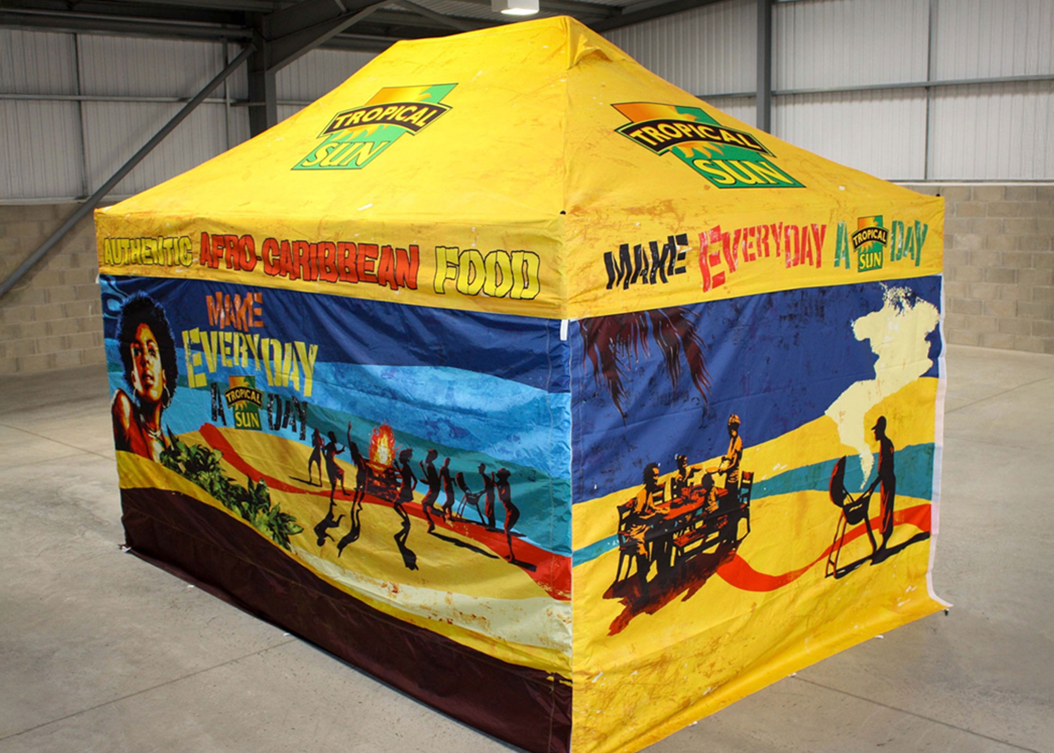 eye catching custom printed gazebo printed by surf & turf instant shelters
