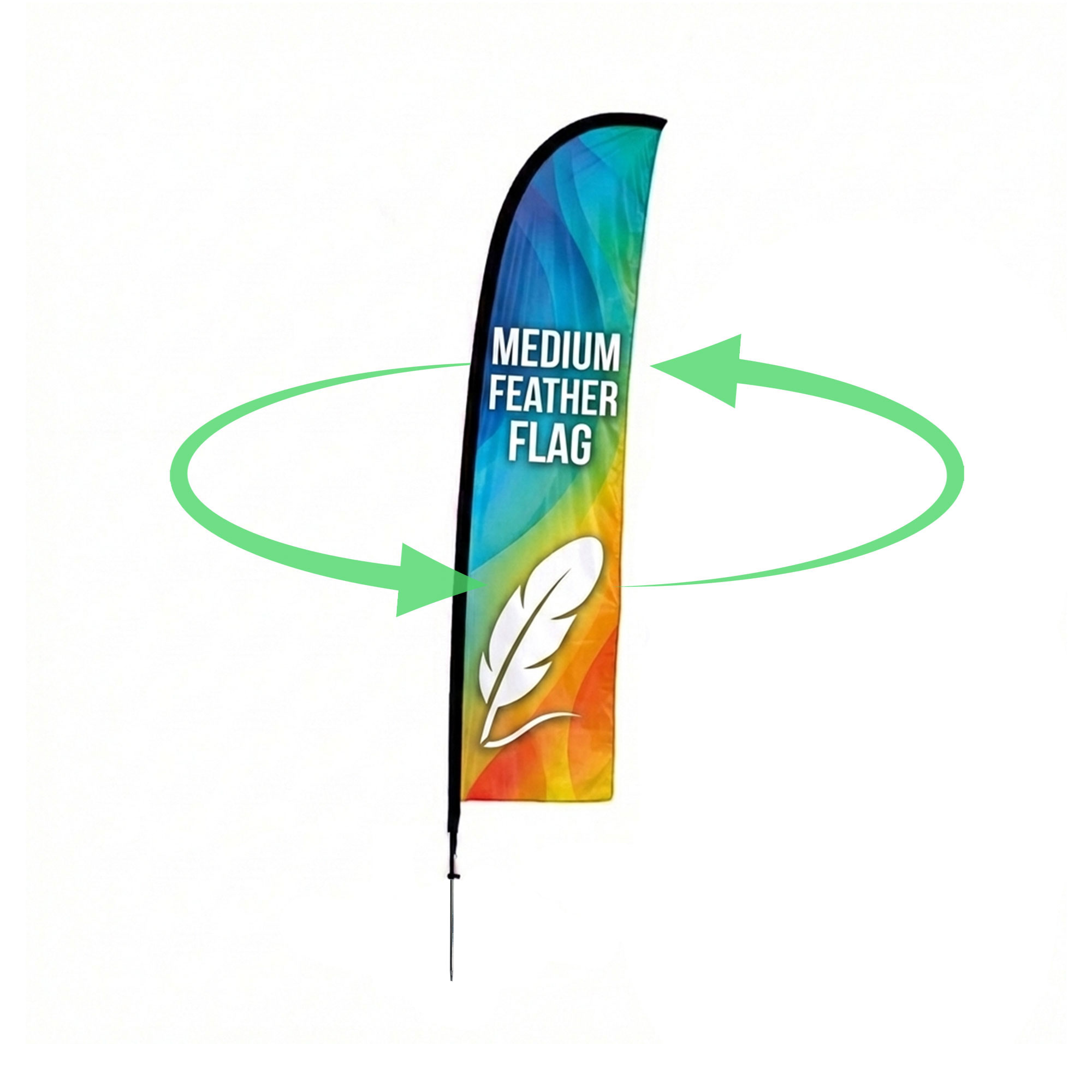 Clearance: Printed Medium Feather Flag (Double Sided)